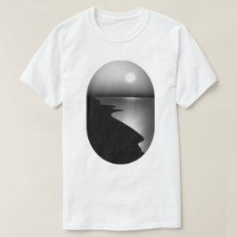 Camiseta Gráfica Minimalista da Lua Costeira