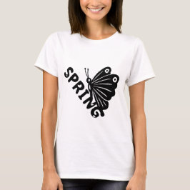 Camiseta Gráfica Minimalista de Borboleta da Primavera Esté