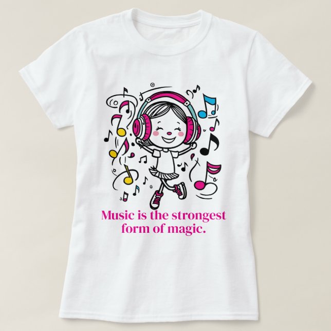 Camiseta Gráfica Musical Divertida (Frente do Design)
