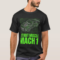 Camiseta Gráfica Neon Blueprint Mustang Muscle Tec