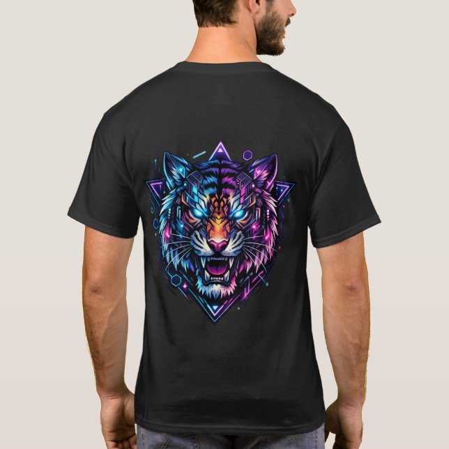 Camiseta Gráfica NeonClaw Cyber Tiger (Verso)