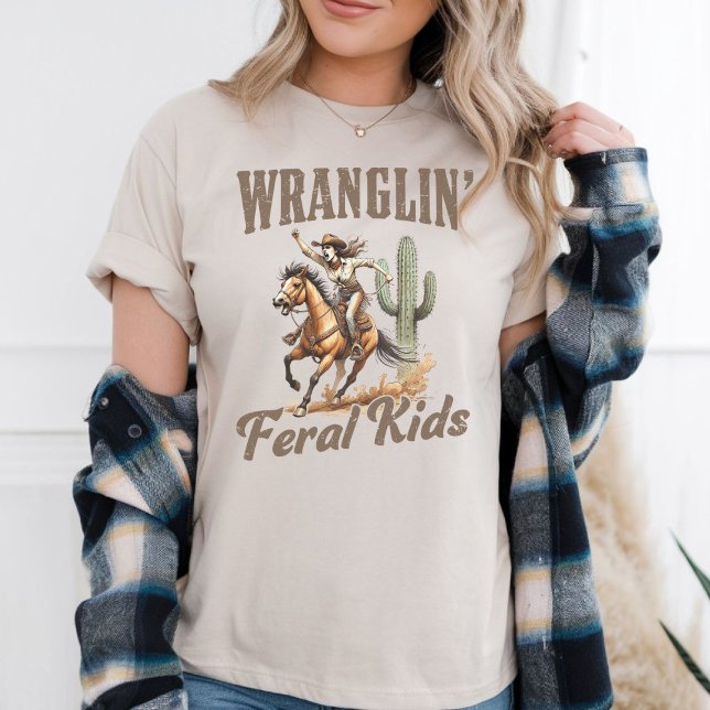 Camiseta Gráfica Ocidental - Domando Crianças Fera (Criador carregado)