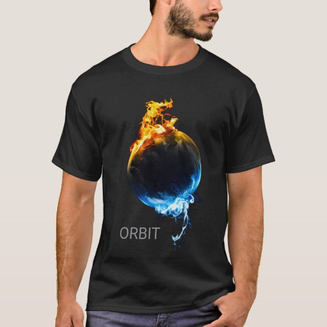 Camiseta gráfica "ORBIT" Elemental Fogo & Gelo Glo (Frente)