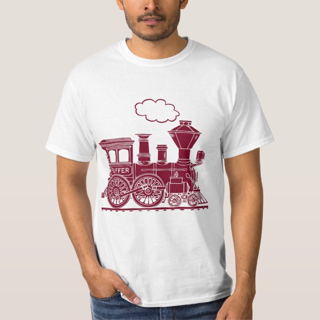 Camiseta gráfica para locomotiva a vapor castanha (Frente)