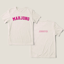 Camiseta Gráfica Personalizada Rosa Preppy Varsity