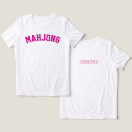 Camiseta Gráfica Personalizada Rosa Preppy Varsity