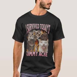 Camiseta Gráfica Pirata de Meme de Gato Engraçado Dor de Ba