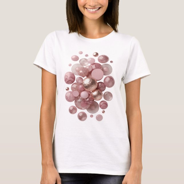 Camiseta Gráfica Prata Forte BOLAS E ESTRELAS ROSA (Frente)