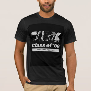 Camiseta Gráfica Preta Retro dos Anos 90 Frente e