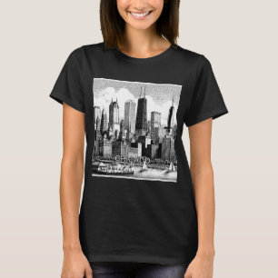 Camiseta Gráfica Preto e Branco do Horizonte de Ch