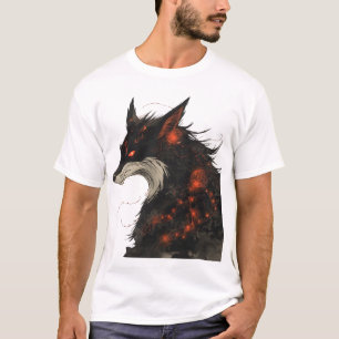 Camiseta Gráfica Raposa Sombra Mística - Fantasia 