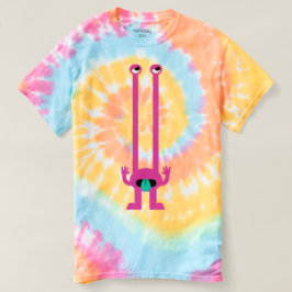 Camiseta Gráfica Rebelde com Tie Dye Rosa Pastel A