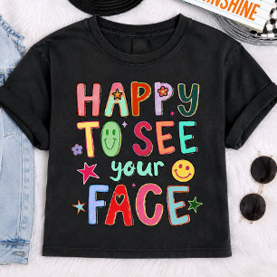 Camiseta Gráfica Retro Feliz em Ver Seu Rosto