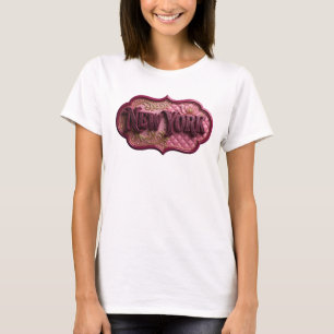 Camiseta Gráfica Rosa Dinâmico NEW YORK