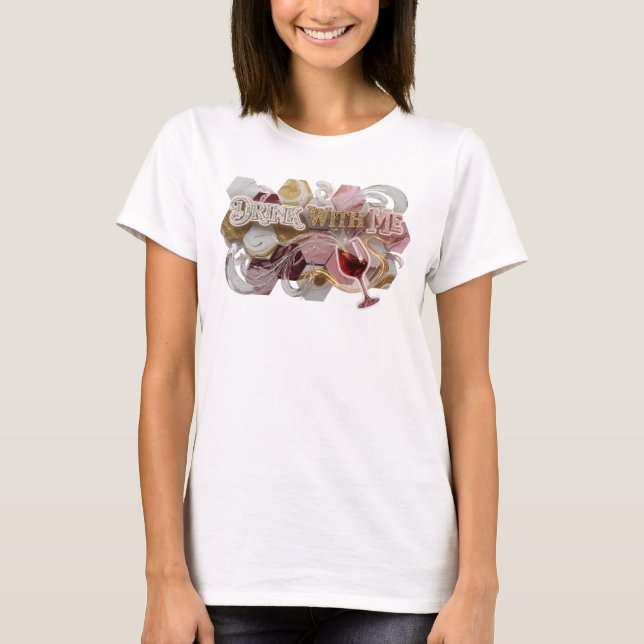 Camiseta Gráfica Rosa Ousado BEBE COMIGO (Frente)