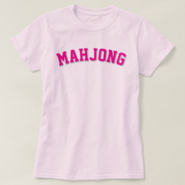 Camiseta Gráfica Rosa Preppy Varsity de Mahjong