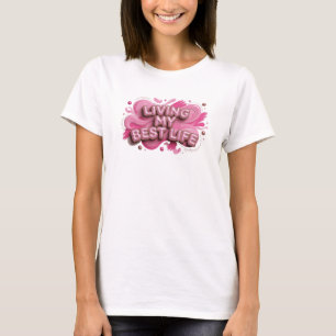 Camiseta Gráfica Rosa Snappy VIVENDO MINHA MELHOR