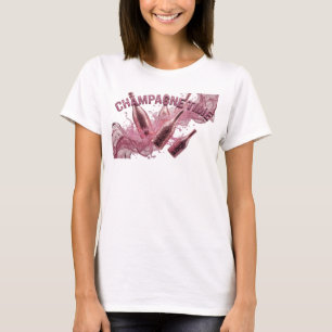 Camiseta Gráfica Rosa TEMPO DE CHAMPANHE