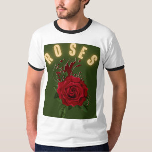 Camiseta Gráfica Rosa Vermelha Vintage