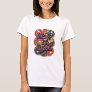 Camiseta Gráfica Roxa Catchy KEEP IT REAL