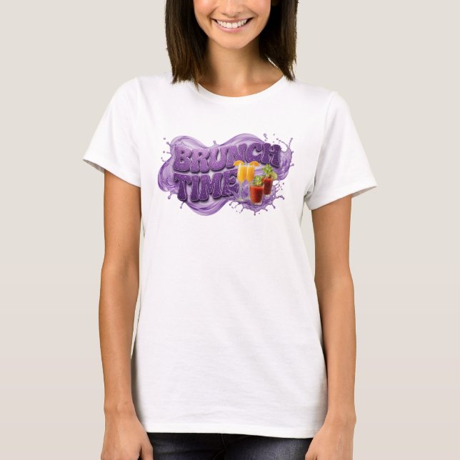 Camiseta Gráfica Roxa TEMPO DE BRUNCH Moderna (Frente)