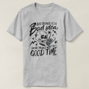 Camiseta Gráfica Sarcástica - Má Ideia, Boas Risad