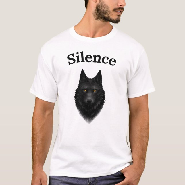 Camiseta gráfica Silence Black Wolf (Frente)