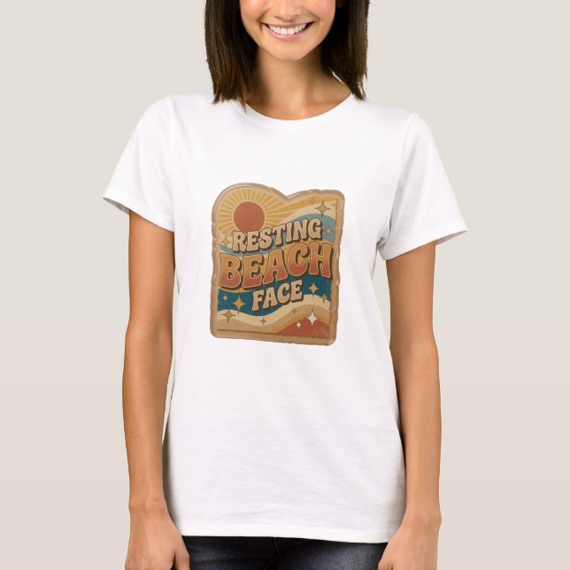 Camiseta Gráfica Snappy Orange RESTING BEACH FACE (Frente)