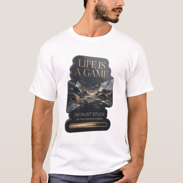 Camiseta Gráfica Statement Gold LIFE IS A GAME (Frente)