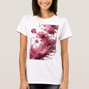 Camiseta Gráfica Statement Prata ROSAS EM CASCATA