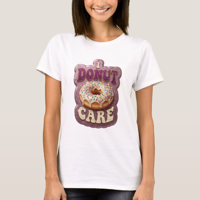 Camiseta Gráfica Statement Purple I DONUT CARE (Frente)