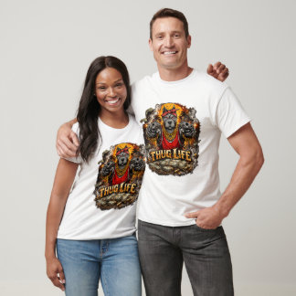 Camiseta Gráfica Streetwear Thug Life Pitbull