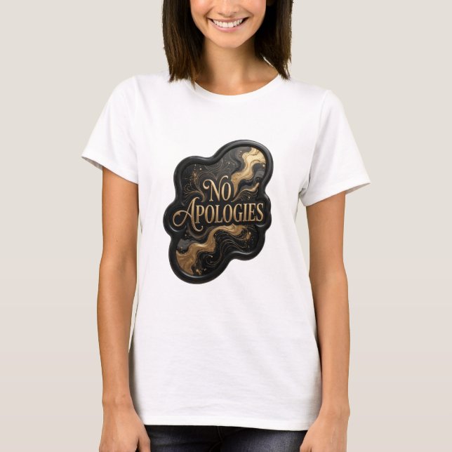 Camiseta Gráfica Stylish Gold SEM DESCULPAS (Frente)