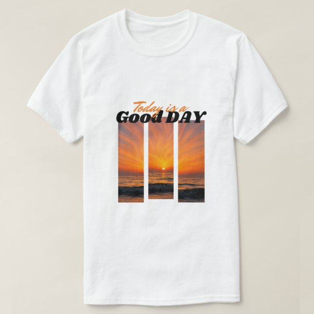 Camiseta Gráfica Sunset Beach Dia Bom (Frente do Design)