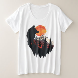 Camiseta Gráfica Sunset Escalonada do Lobo Majesto