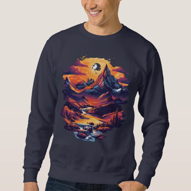 Camiseta Gráfica Sunset Mountain Escape (Frente)