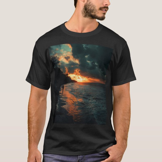 Camiseta Gráfica Sunset Solitude — Horizonte Quent (Frente)
