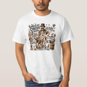 Camiseta Gráfica Surrealista dos Anos 1920 Circus