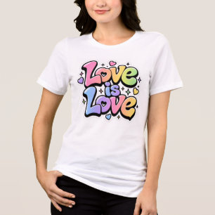 Camiseta Gráfica Tendre Y2K Arco-íris Amor é Amor