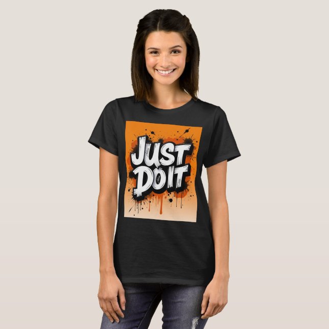 Camiseta Gráfica Tipografia Graffiti Just Do It (Frente Completa)