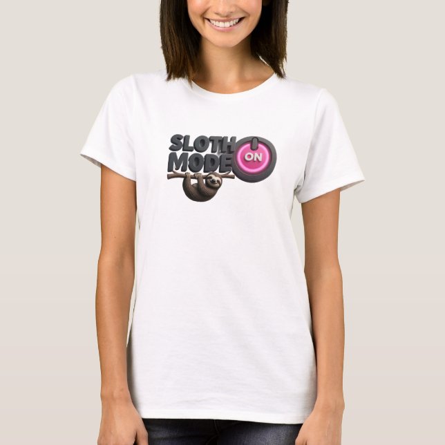 Camiseta Gráfica Única com SLOTH MODE ON em Ouro (Frente)