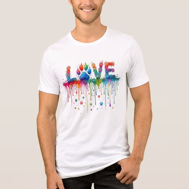 Camiseta Gráfica Unisex Arco-Íris com Pegada de Pa (Frente)