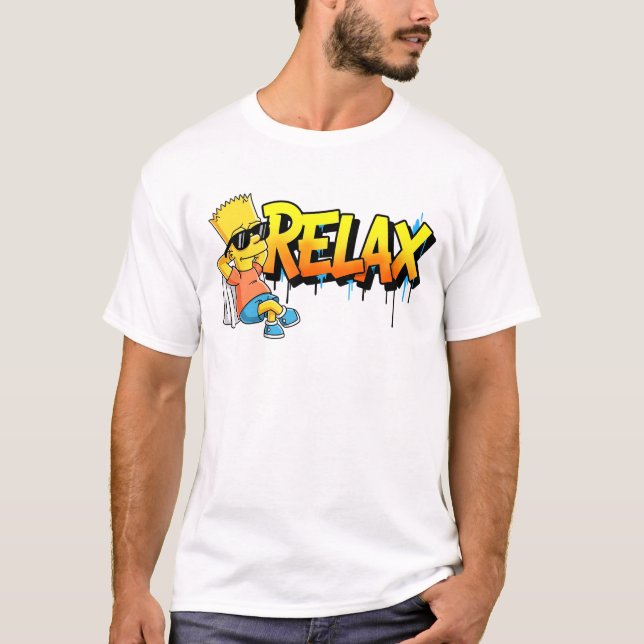 Camiseta Gráfica Urbana de Estilo Relax Chill Bart (Frente)