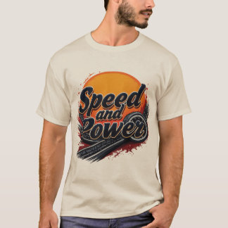 Camiseta gráfica "velocidade e potência"