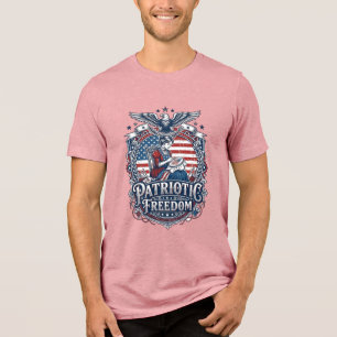 Camiseta Gráfica Vetorial de Bordado Cruz Patriota