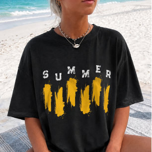 Camiseta Gráfica Vibrações de Verão Dourado Minima
