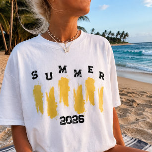 Camiseta Gráfica Vibrações de Verão Dourado Minima