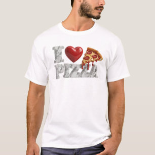 Camiseta Gráfica Vibrante Cinza EU AMO PIZZA