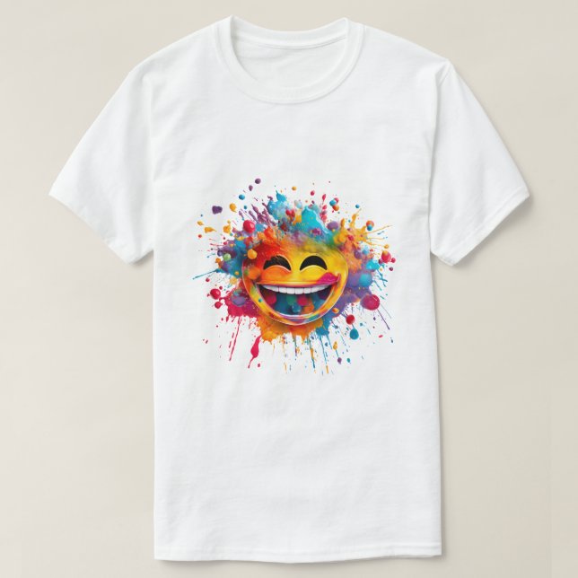 Camiseta Gráfica Vibrante do Holi Splash (Frente do Design)