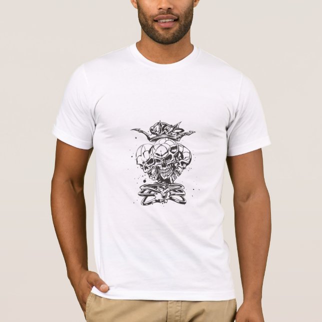 Camiseta Gráfica Vintage Caveira com Espingardas C (Frente)